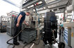 Mokrý odlučovač Ruwac NA35 pro oblasti StaubEx vysává prach z plastů ve firmě Neue Materialen v Norimberku.